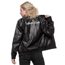 Load image into Gallery viewer, Culture of Care - Leather Bomber Jacket