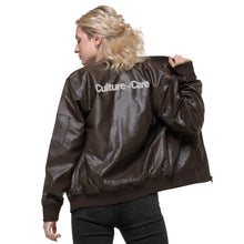 Load image into Gallery viewer, Culture of Care - Leather Bomber Jacket